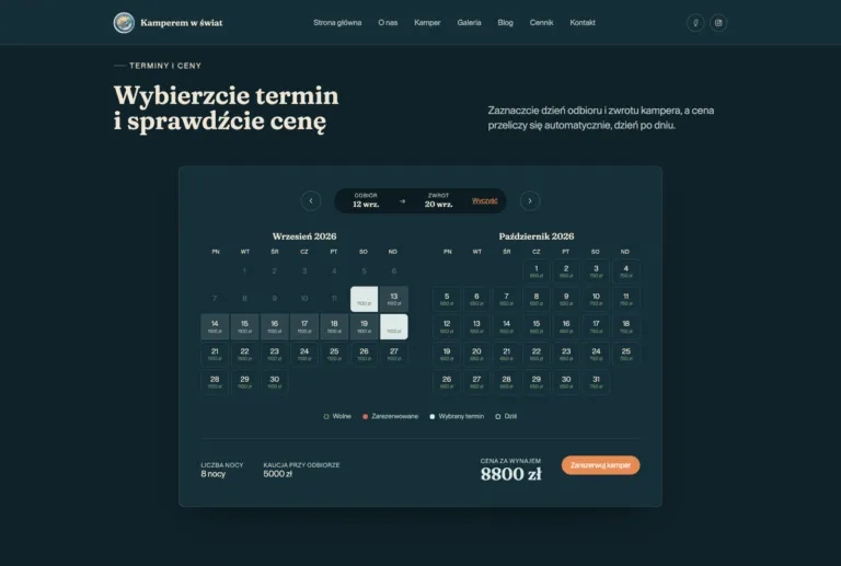 System rezerwacji kamperów — wtyczka
